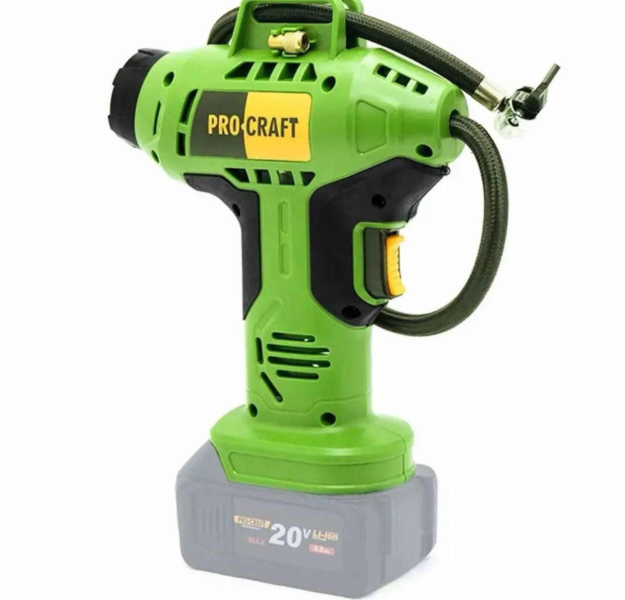 Компрессор Procraft LK20 аккумуляторный для авто в кейсе, для подкачки шин, 12 литр мин, 24 В для гаража с дисплеем 11 атм