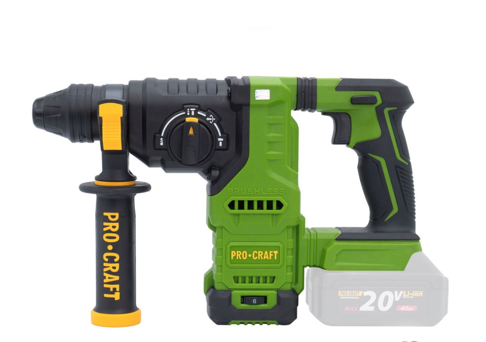 Перфоратор Procraft PHA-30 аккумуляторный, мин, с 2.8 Дж для бетона 850 Вт sds plus три режима, для дома и мастерской