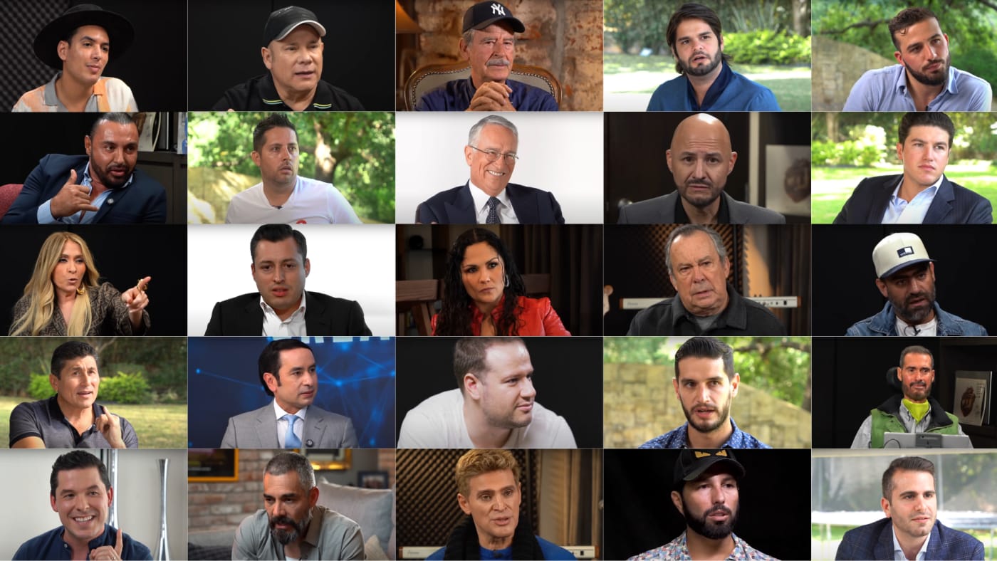 Collage de personalidades entrevistadas por Nayo Escobar