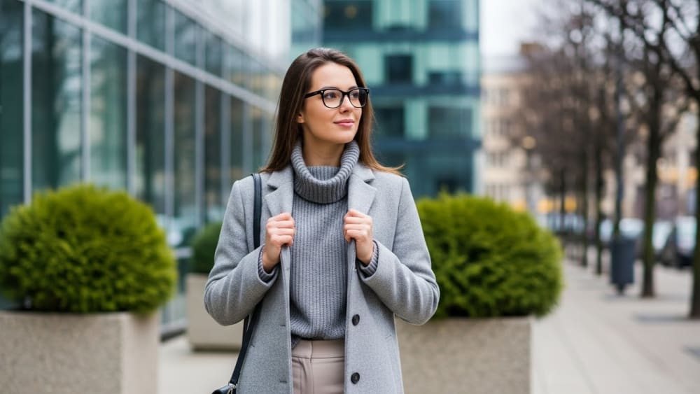 Confident Professional Woman in Stylish Corporate Outerwear