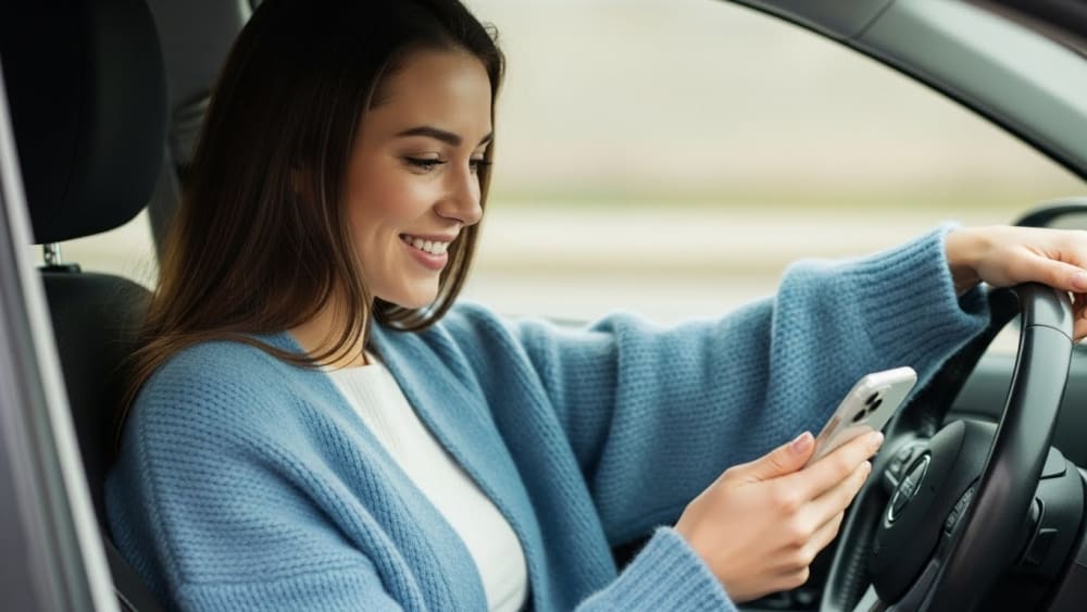 Professional Woman Using Smartphone in Car | Corporate Life
