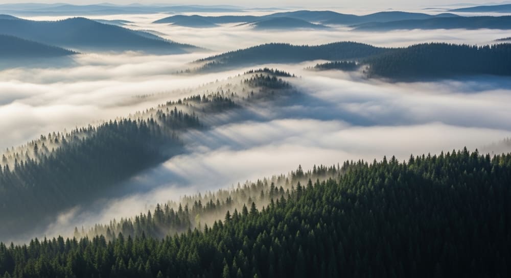 Misty Mountain Forest Landscape