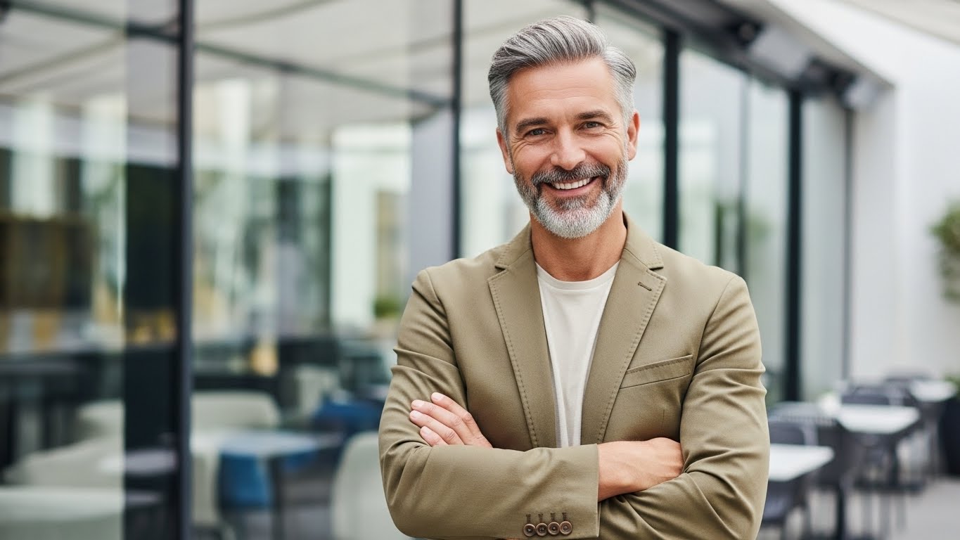 Confident Professional Senior Executive in Modern Office