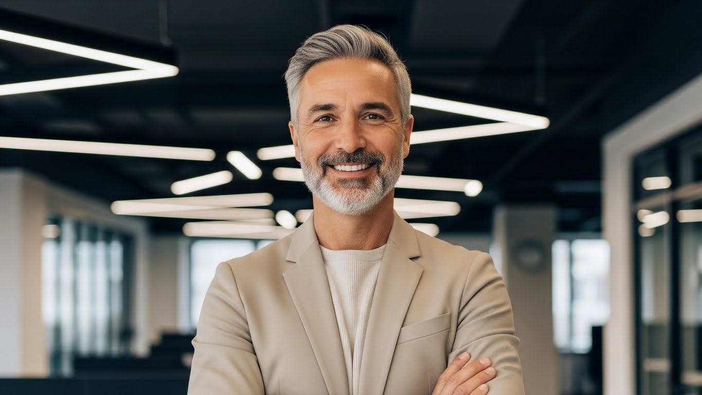 Confident Professional Senior Executive in Modern Office