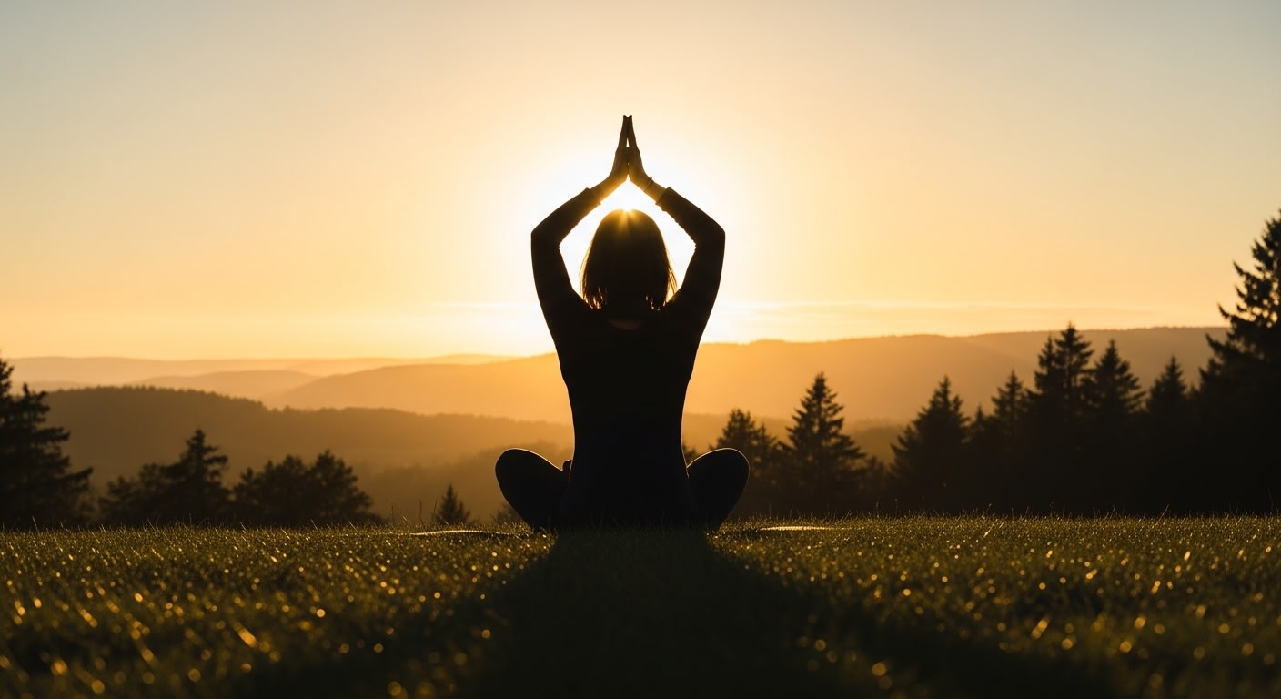 Serene Yoga Sunrise Silhouette