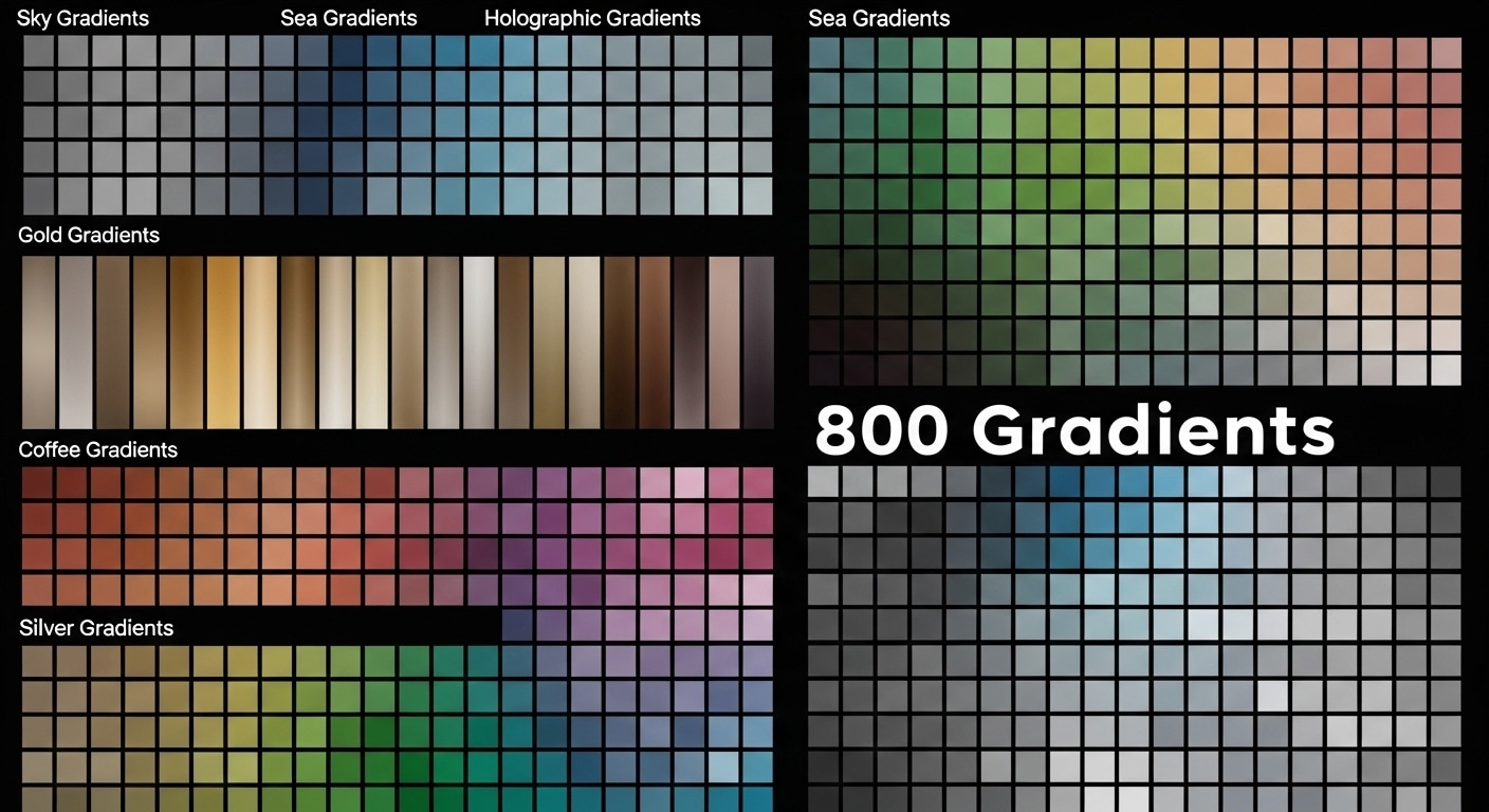 Vast Collection of 800 Smooth Color Gradients