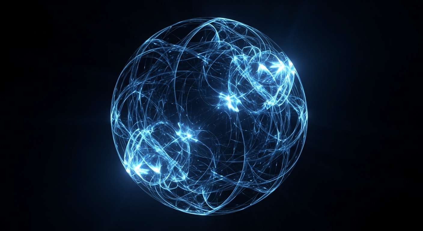 Vibrant Blue Energy Orb Fractal Background