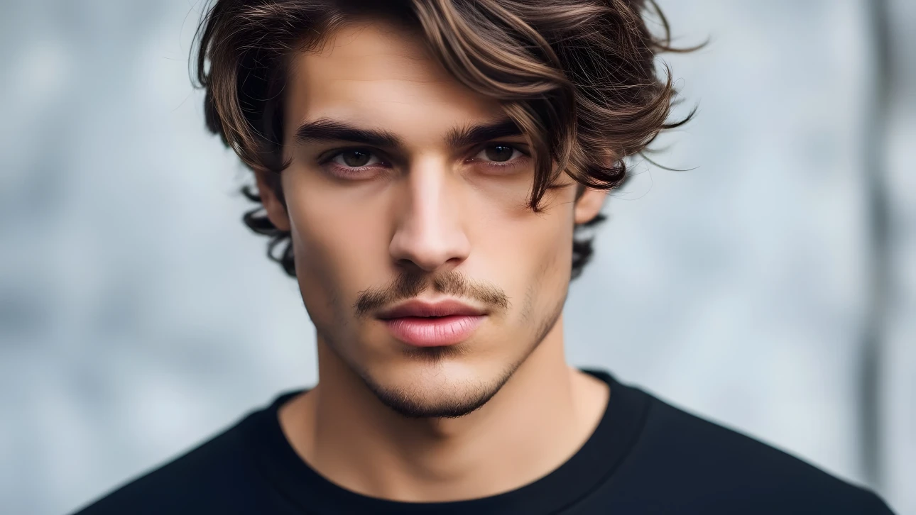 A high-quality stock photo featuring the primary subject, a man with dark brown hair and a light complexion, ideal for diverse creative projects.