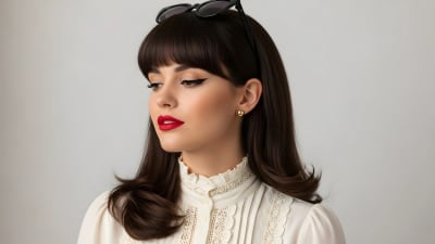 Discover Elegance as a Woman Poses in a Light Colored Blouse