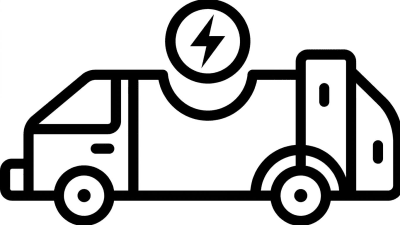 Electric Garbage Truck Icon Sustainable Waste Management Vector
