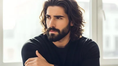 Capture the Essence of a Man with Long Hair in Soft Light