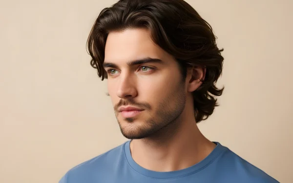 A captivating image of the man's portrait, perfect for adding a human element to your designs.