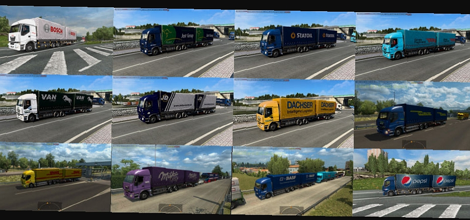 МОД Tandem Traffic Pack v2.3.7 ДЛЯ EURO TRUCK SIMULATOR 2