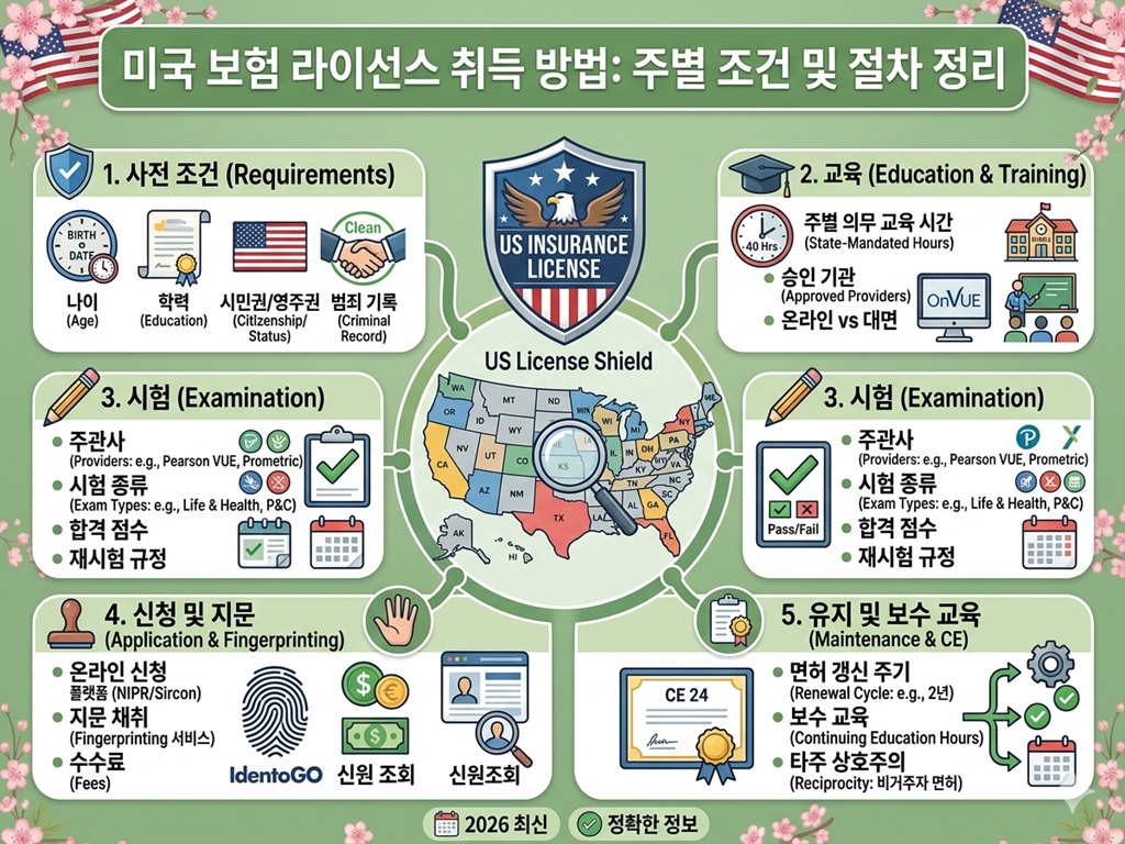 미국 주별 보험 라이선스 취득 정보