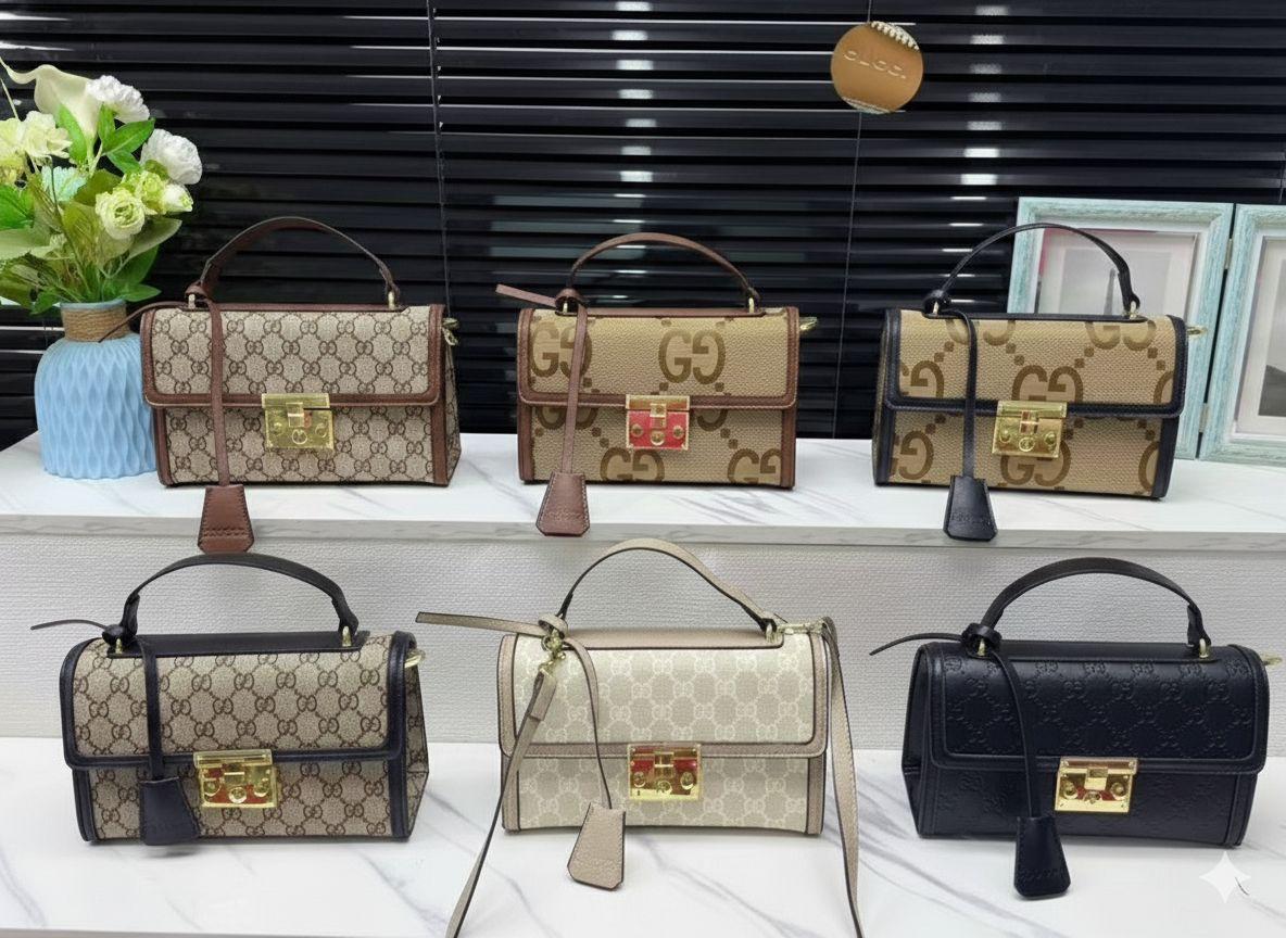 Gucci GG Monogram Padlock Top-Handle Satchel