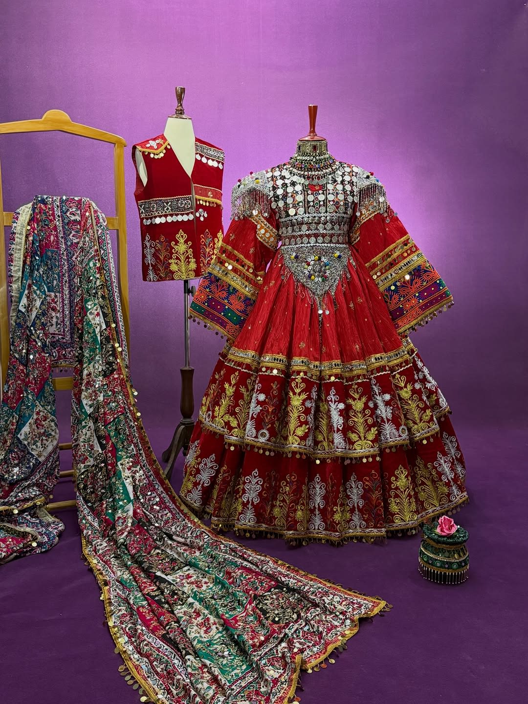 Afghan bridal dress handcrafted by Diyana Boutique