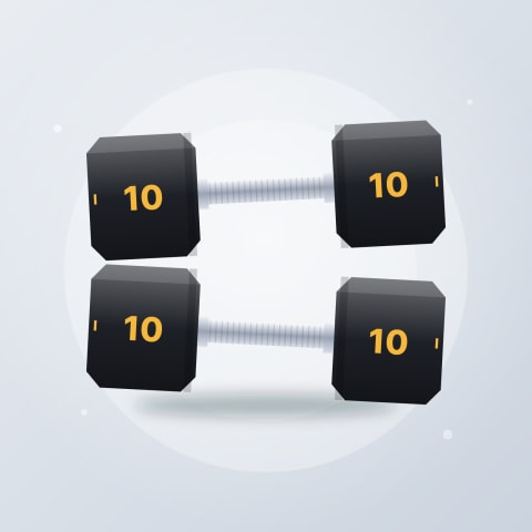 Kinetic Fit Rubber Hex Dumbbell Pair