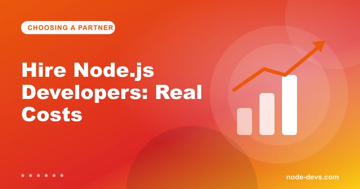 Hire Node.js developers cost guide - rising bar chart