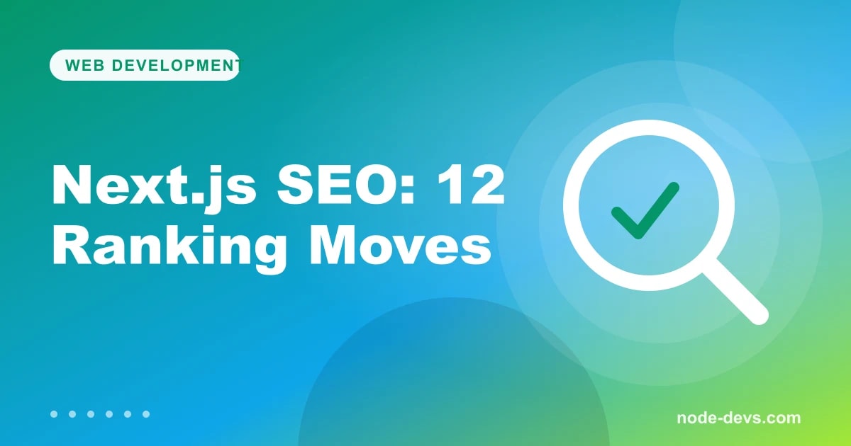 Next.js SEO best practices - search magnifier with checkmark