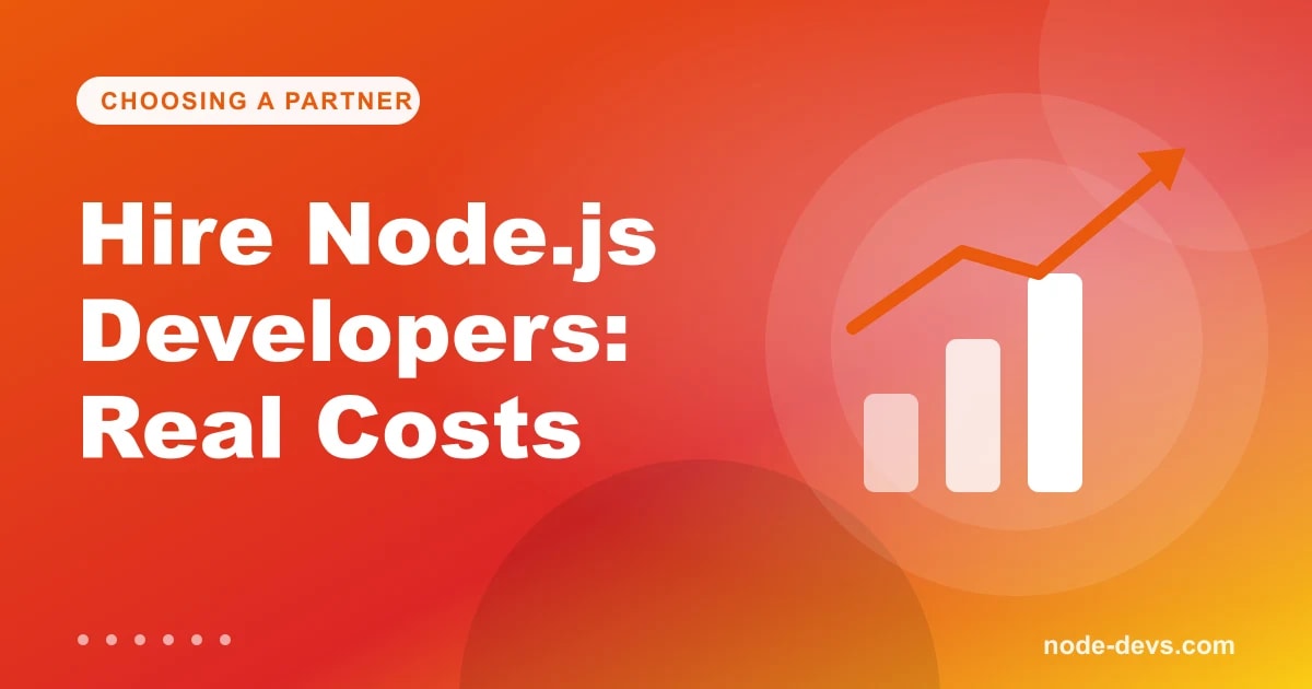 Hire Node.js developers cost guide - rising bar chart