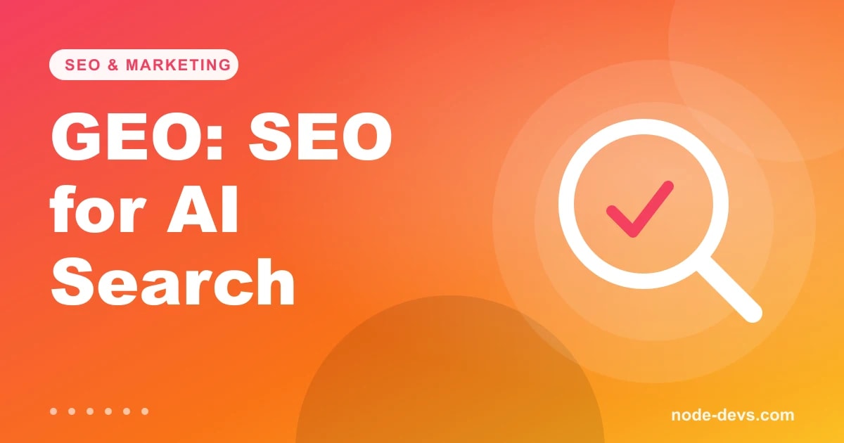 Generative engine optimization GEO - magnifying glass with checkmark over search results
