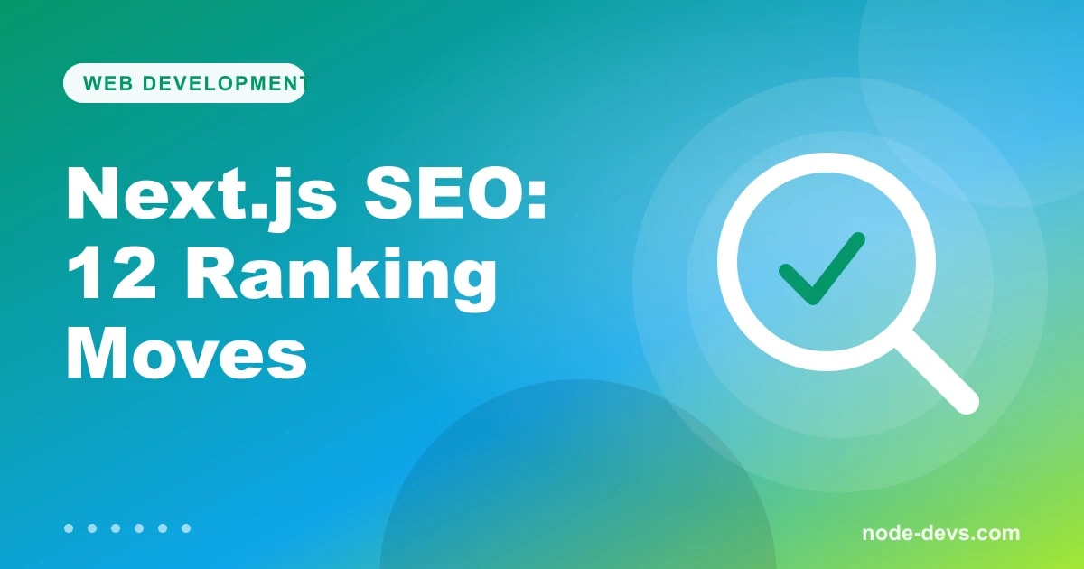 Next.js SEO best practices - search magnifier with checkmark