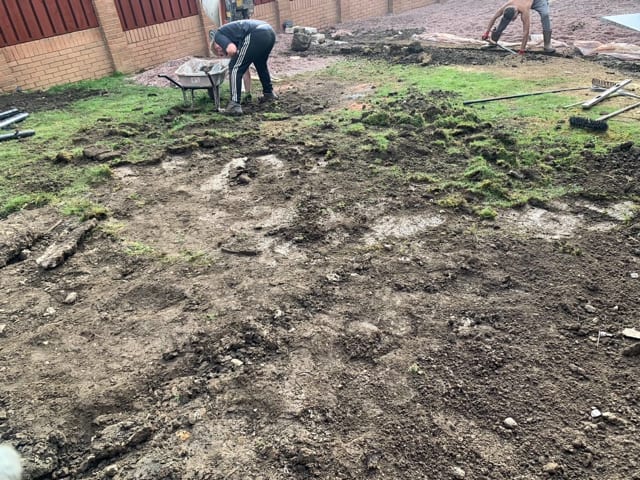 Digging up garden