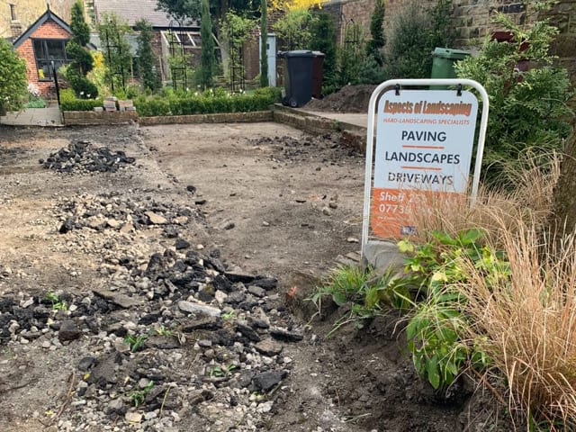 Dug up driveway