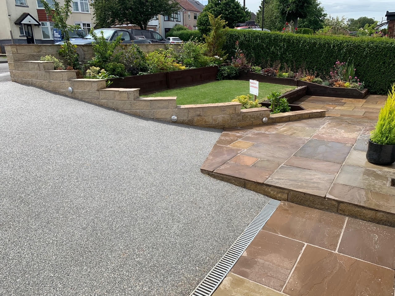 Sleek new resin driveway and garden