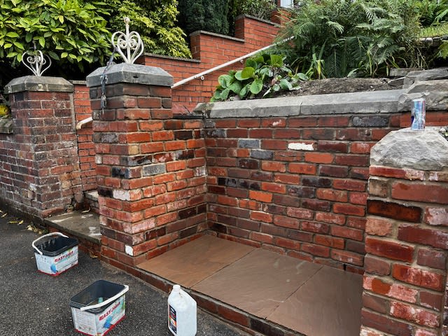 New wall and inner patio area