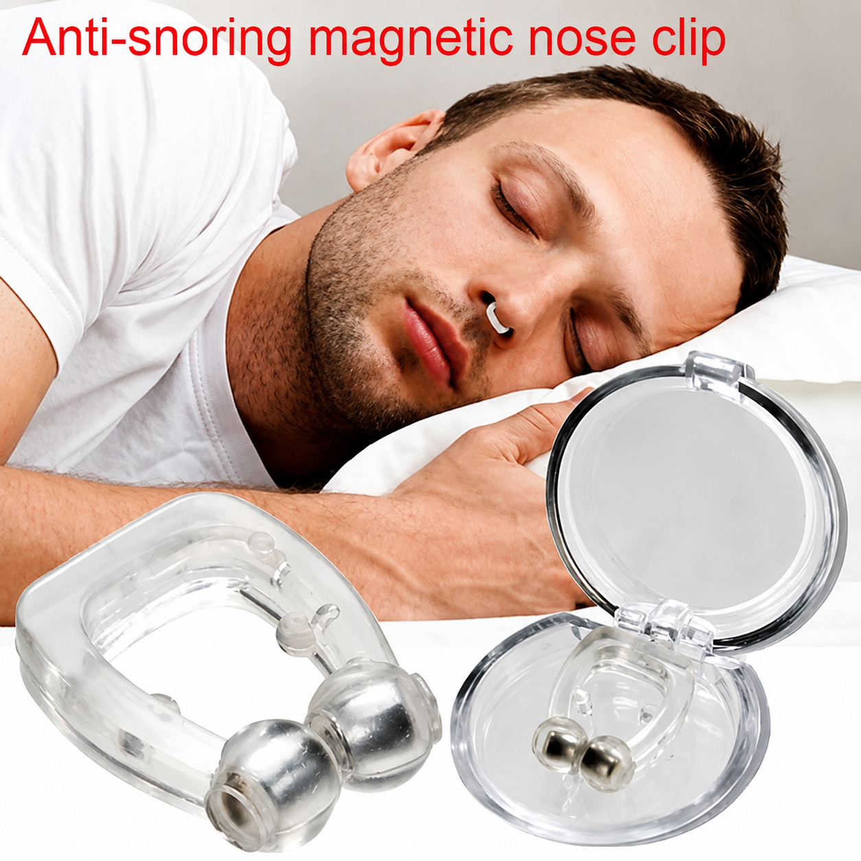Anti-Snoring Magnetic Nose Clip – Easy Breathing Sleep Aid (4 PCS)