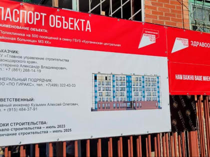 В Курганинске строится новая поликлиника