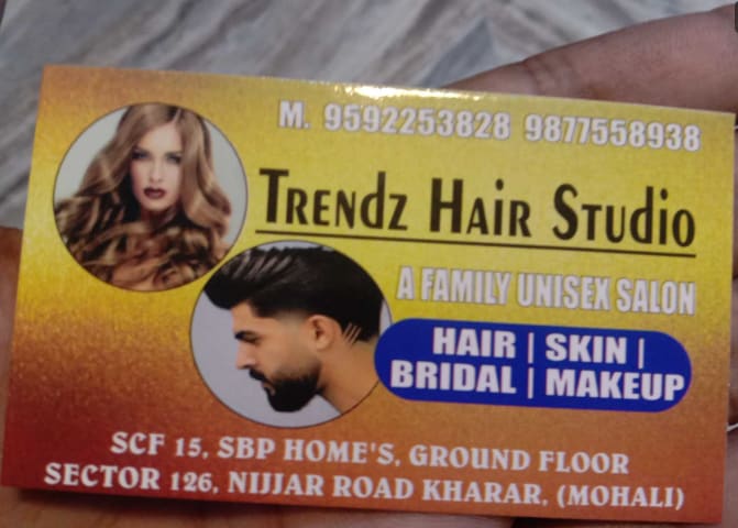 Trendz hair studio in Trendz Hair Studio  SCF 15, SBP HOMES,  GROUND FLOOR, NIJJAR ROAD KHARAR, Mohali Sector 126, Kharar-140301, Punjab., Punjab | PunjabsList