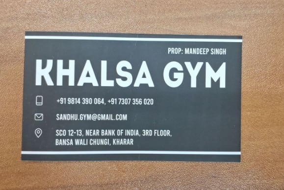  Khalsa Gym  Scf 1213,  Top Floor,  Bansa Wali Chungi,  Punj in Kharar, Punjab 140301, India, Punjab | PunjabsList
