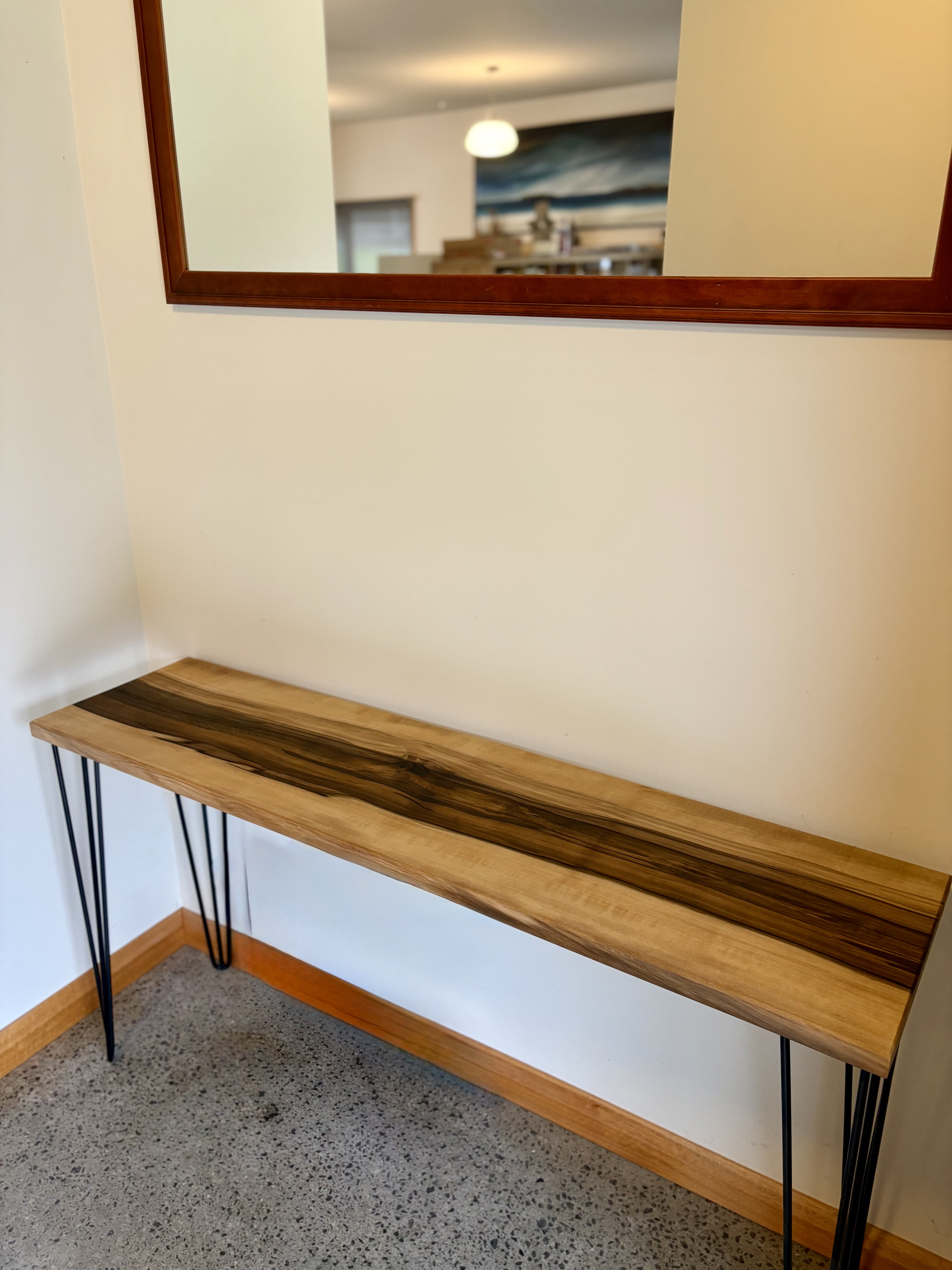 Handcrafted wooden hallway table