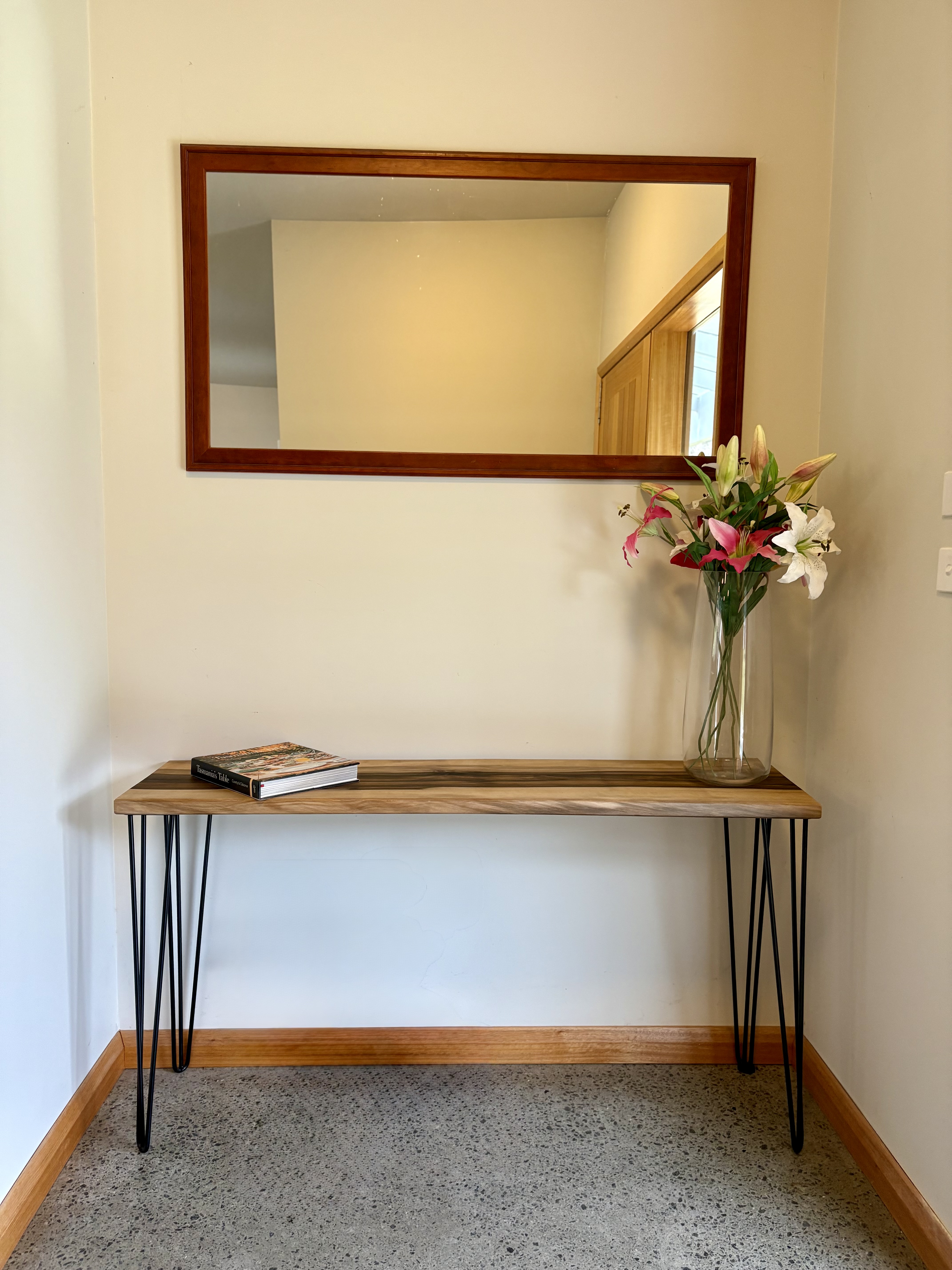 Handcrafted wooden hallway table