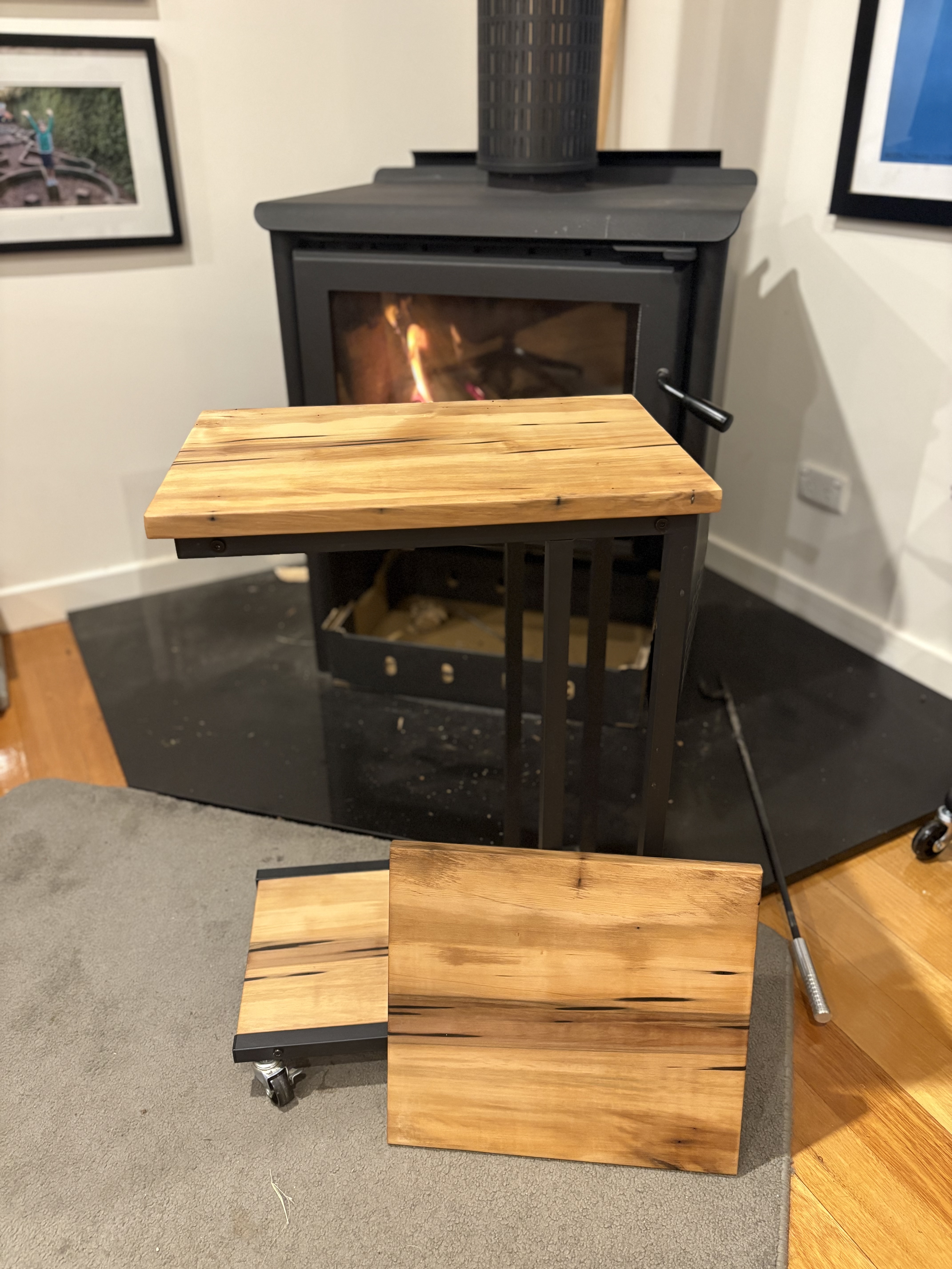 Handcrafted wooden couch table