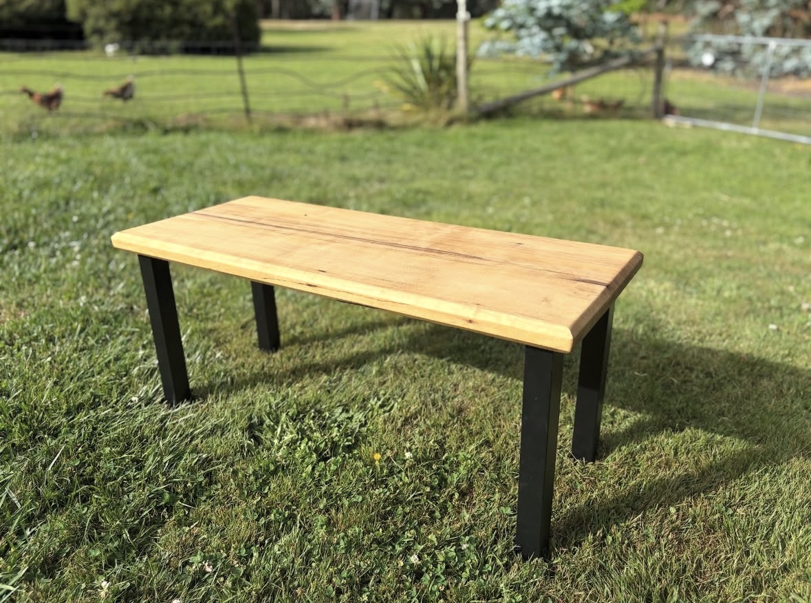 Handcrafted wooden bench