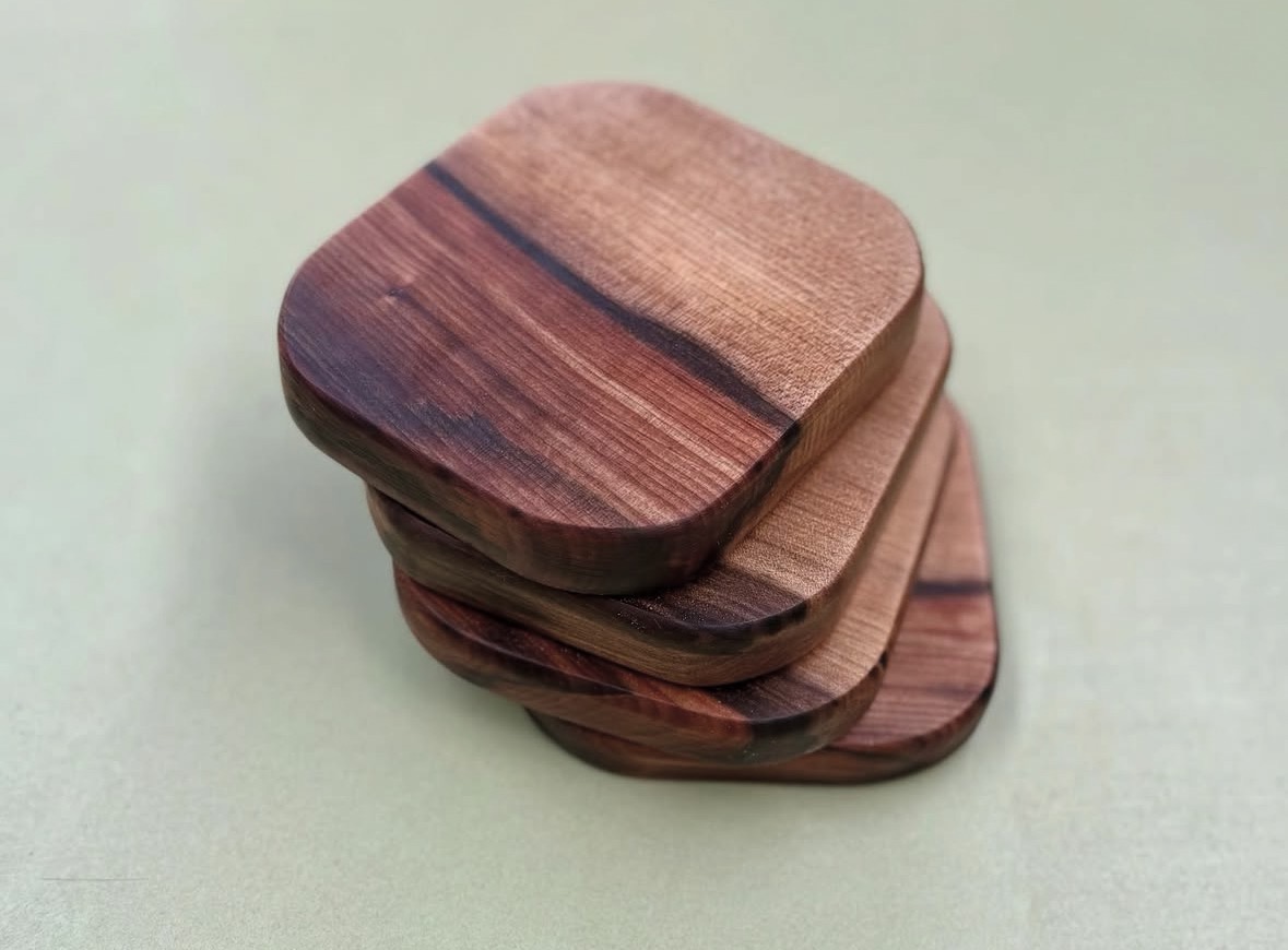 Handcrafted wooden coasters