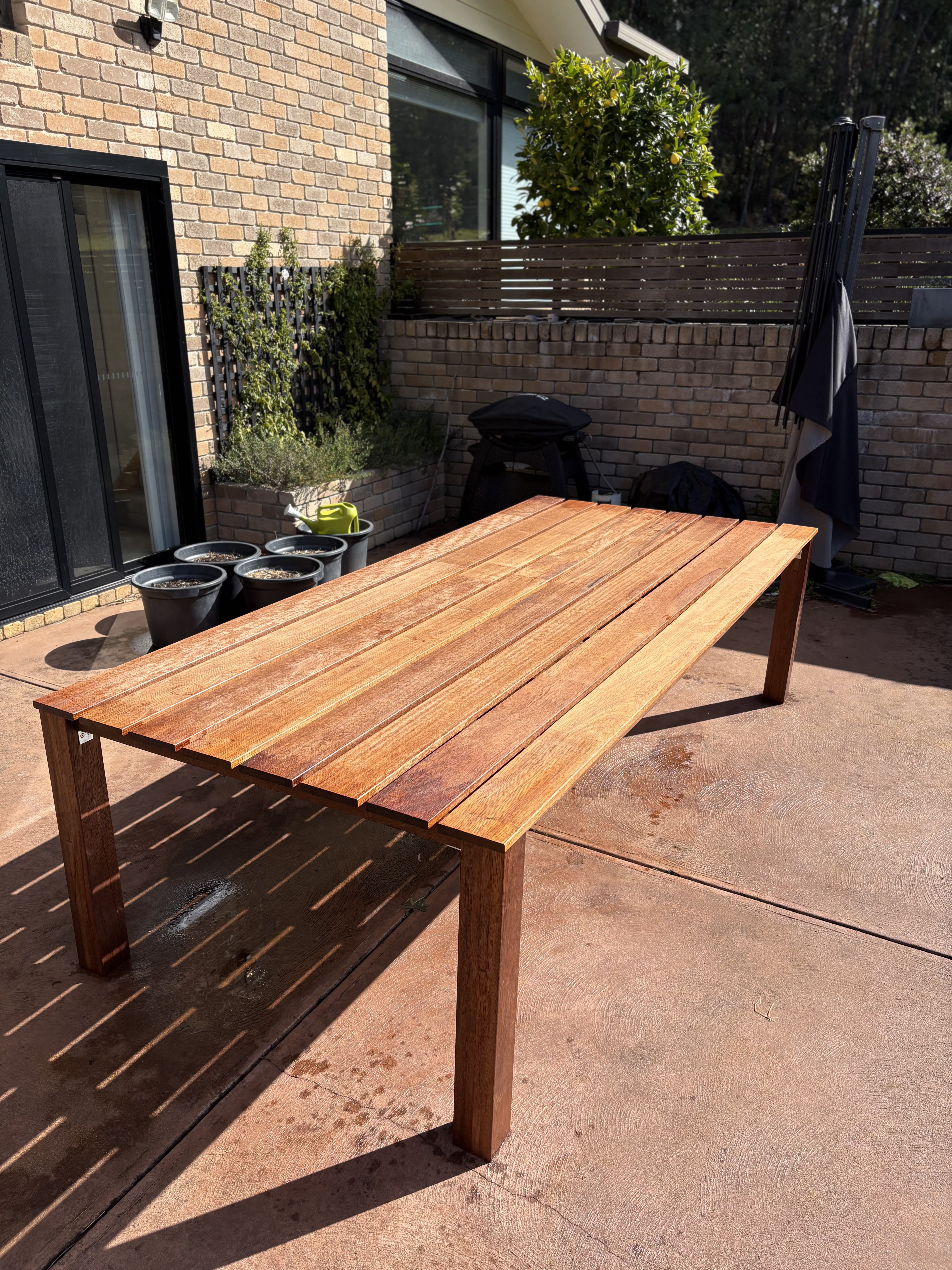 Custom outdoor timber dining table