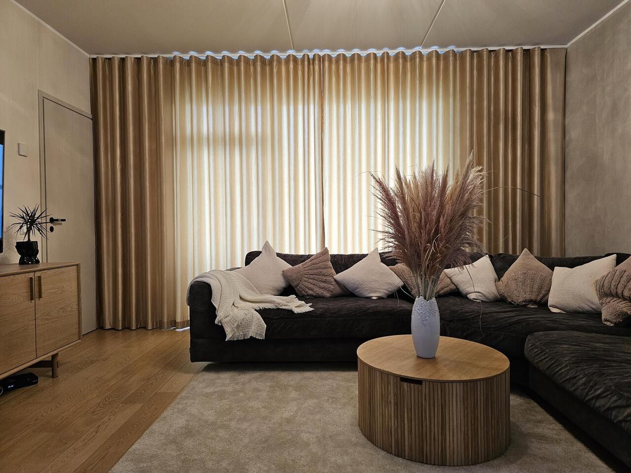 Linen textile curtains