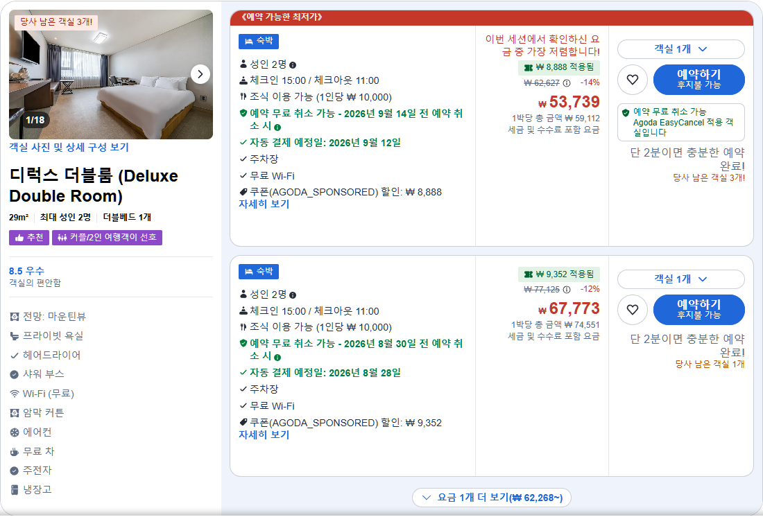 디럭스 더블룸 (Deluxe Double Room)
