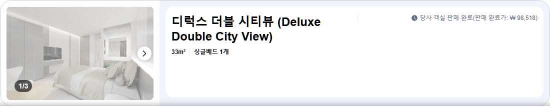 디럭스 더블 시티뷰 (Deluxe Double City View)
