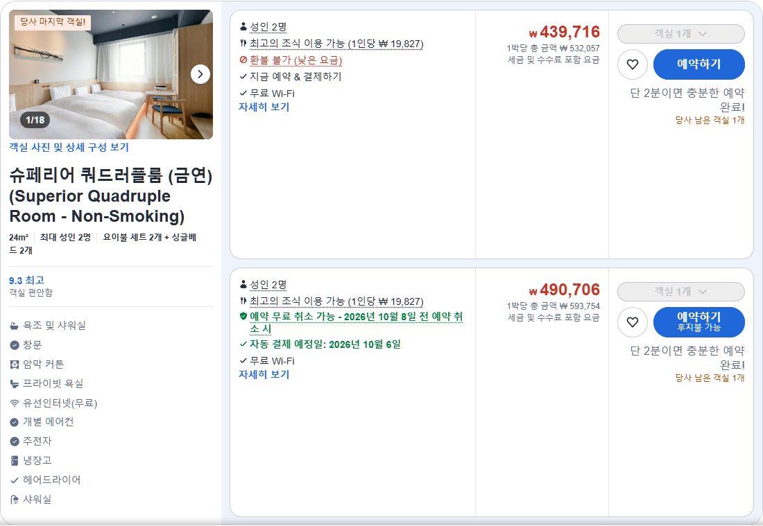 모더레이트 더블룸 (금연) (Moderate Double Room - Non-Smoking)