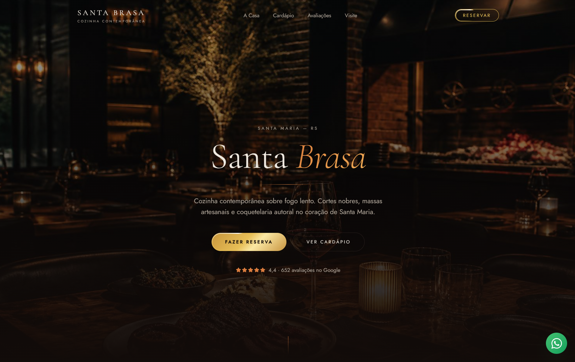 Visual do site Santa Brasa no notebook
