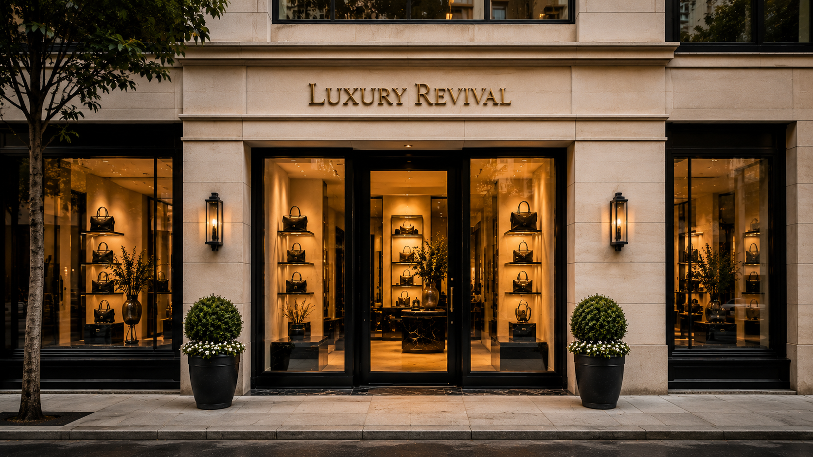Luxury Revival boutique storefront