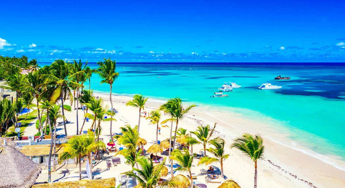 Tropical beach in Punta Cana during sunny weather