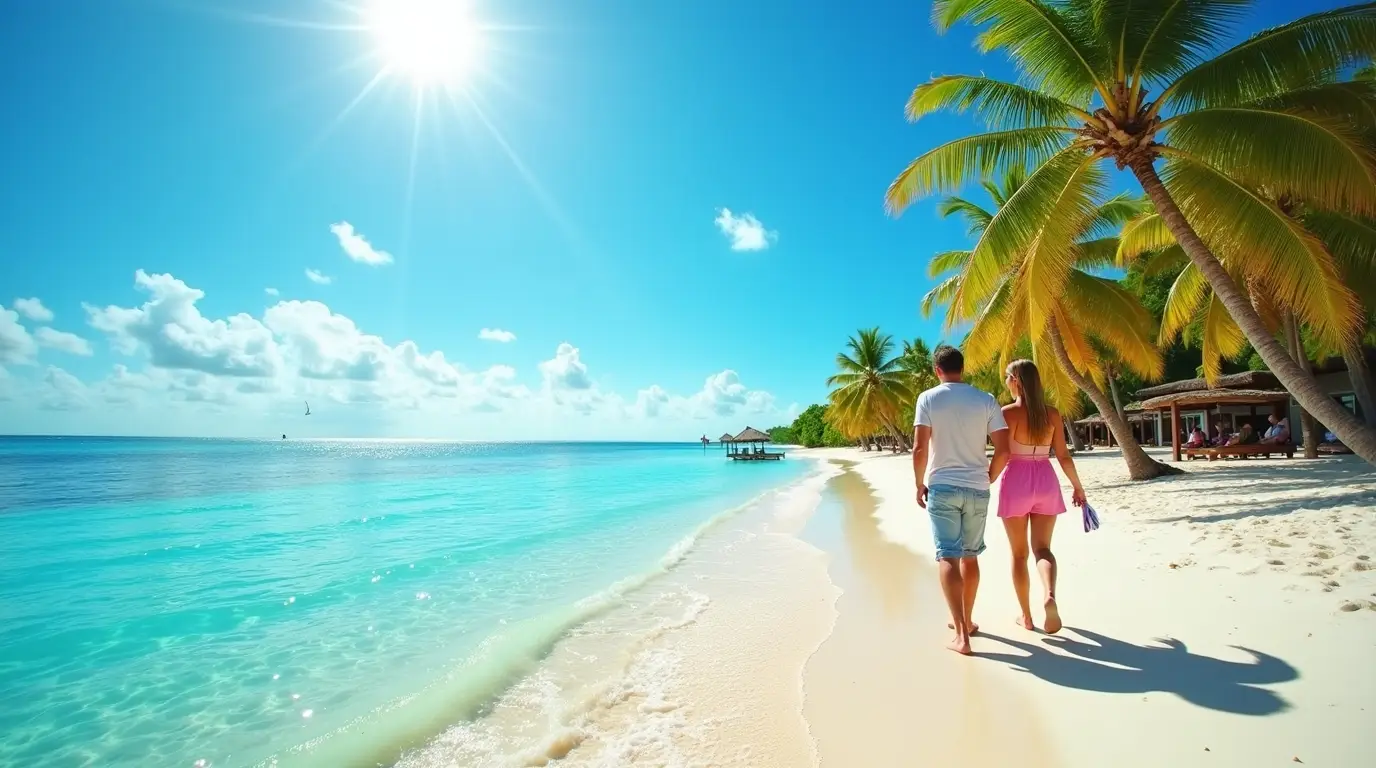 Traveler enjoying a quiet Punta Cana beach during low season