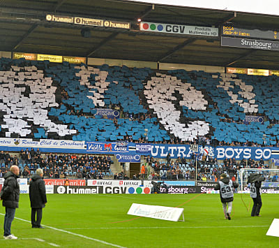 Tifo RC Lens blason during the match between RC Lens and AS Monaco FOOTBALL  : RC Lens