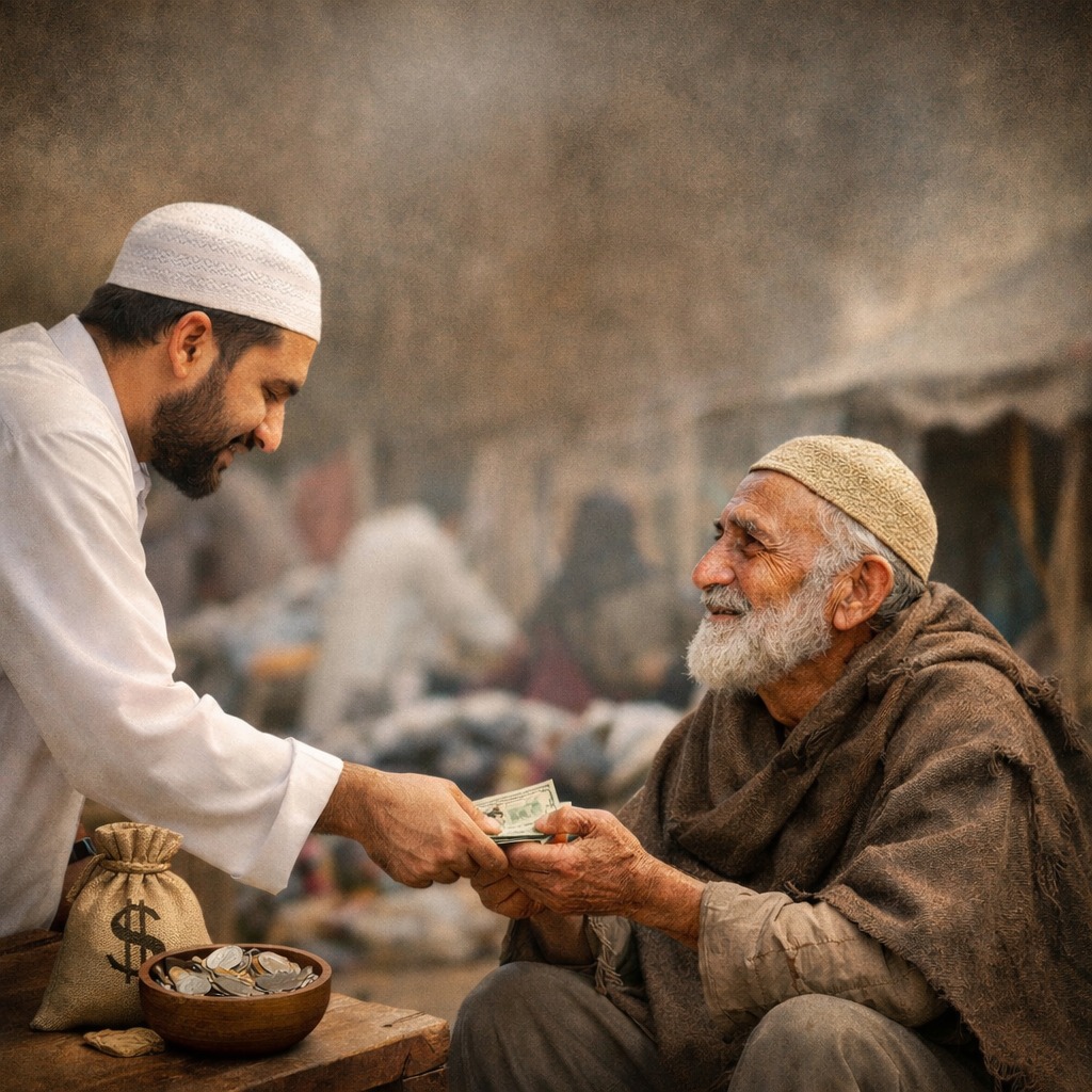 زکوة دینا غریبوں کی مدد کا ایک ذریعہ ہے 